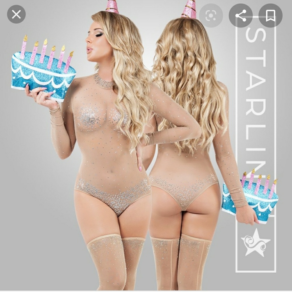 Nude Rhinestone Bodysuit / Britney Spears